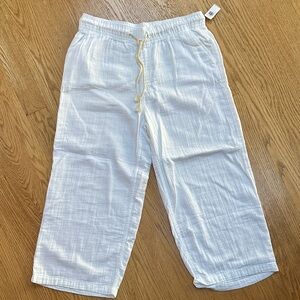 Old Navy Crisp White Linen pants - women’s size L
